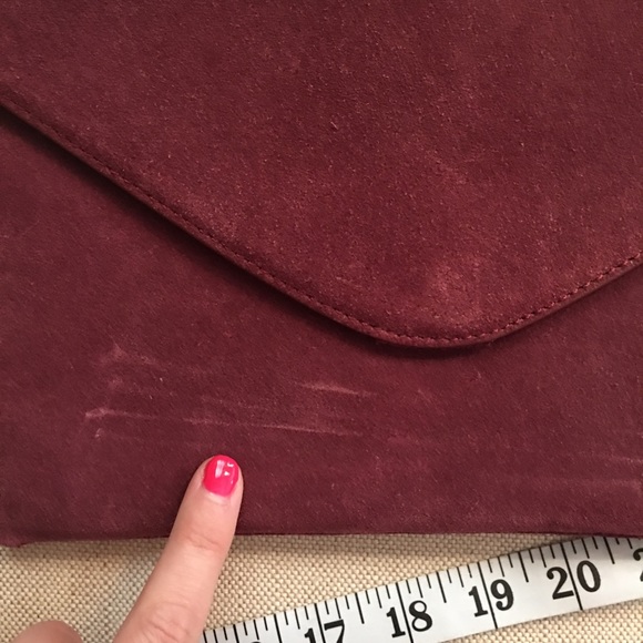 J. Crew Aubergine Suede Clutch w/ Shoulder Strap - Picture 4 of 8
